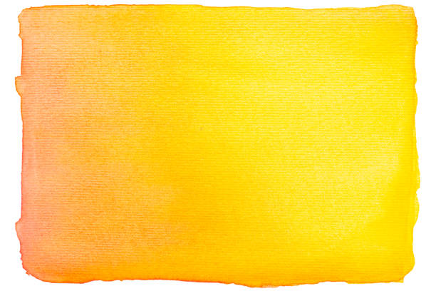 istock Cutout orange and yellow watercolor paint on paper design element. 1463339368