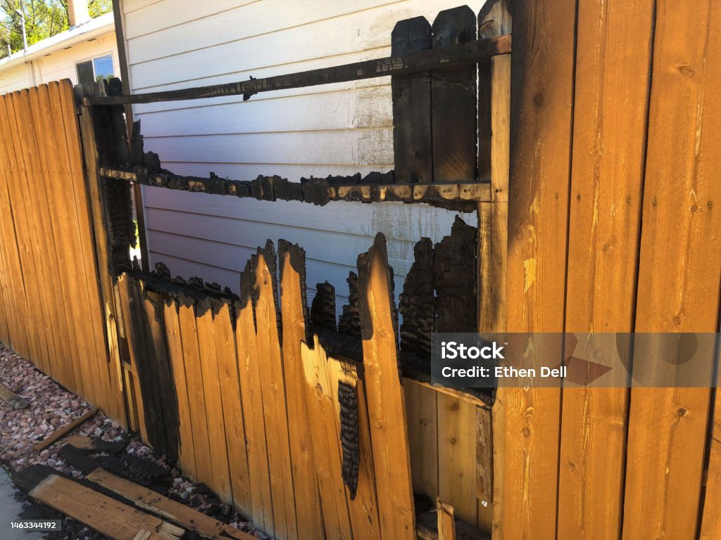 Fence Explosion Fence That Caught On Fire And Collapsed Stock Photo - Download Image ...