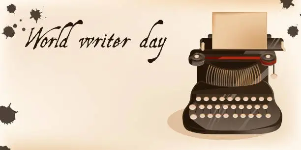 Vector illustration of World Writers Day. Holiday concept. March 3. Template for background, banner, card, and poster with text inscription.