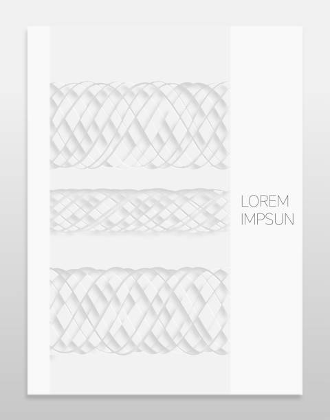 ilustrações de stock, clip art, desenhos animados e ícones de abstract 3d white curve stripe papercutting pattern effects cover template background - 16330