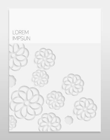 white papercutting pattern effects cover template background