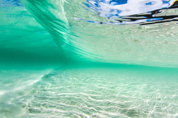 istock Underneath a wave in clear water at the beach on a sunny blue sky day 1463348002