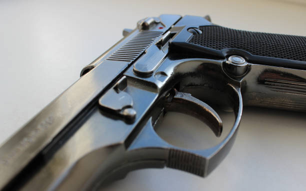 istock Handgun Trigger Guard Angle View Isolated On White Stock Photo 1463350204