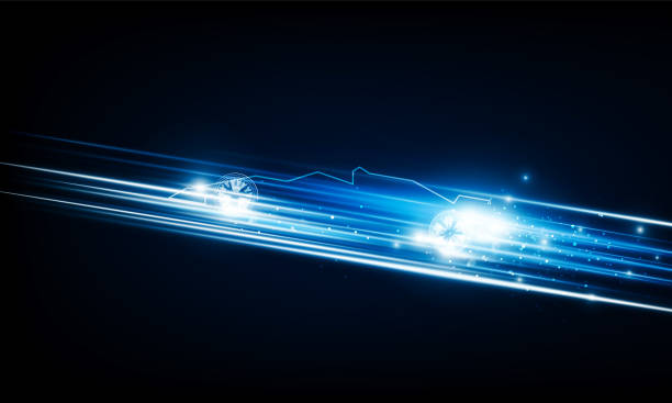 istock High speed concept. open-wheel single-seater racing car in the form of Arrow Light out technology background Hitech communication concept innovation background, vector design 1463351903