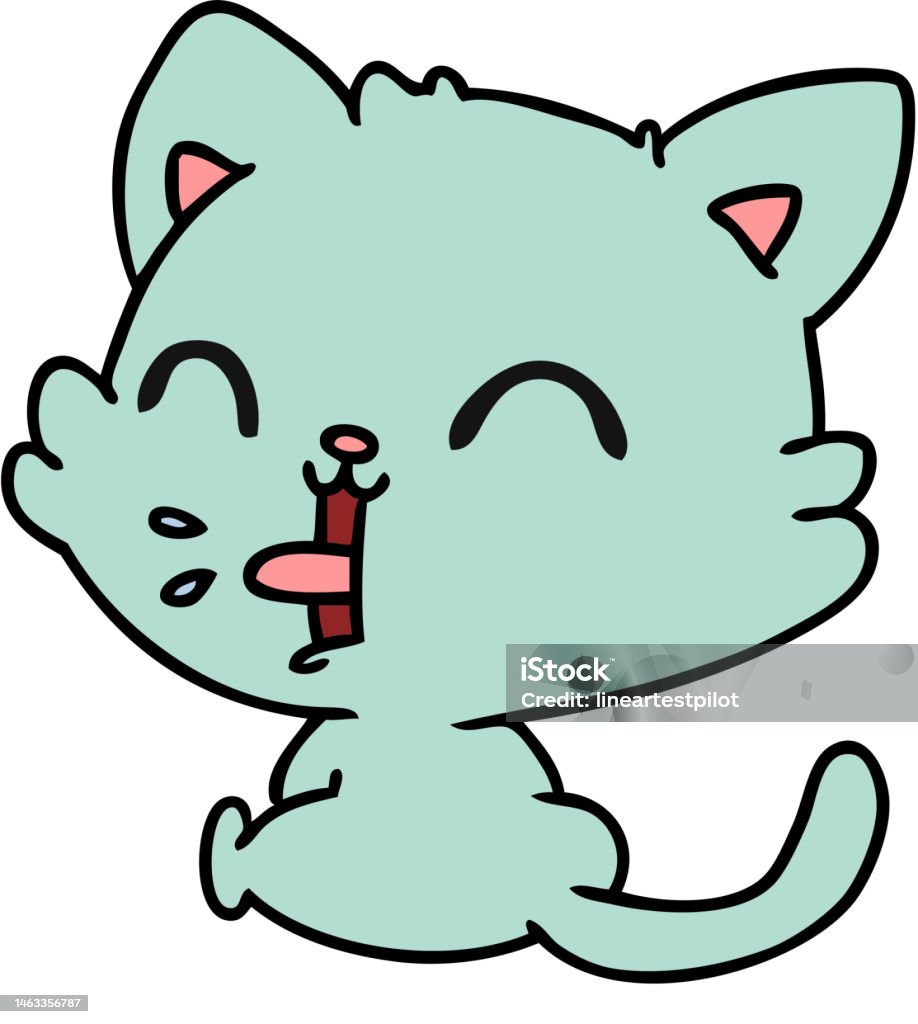Ilustração de gato kawaii