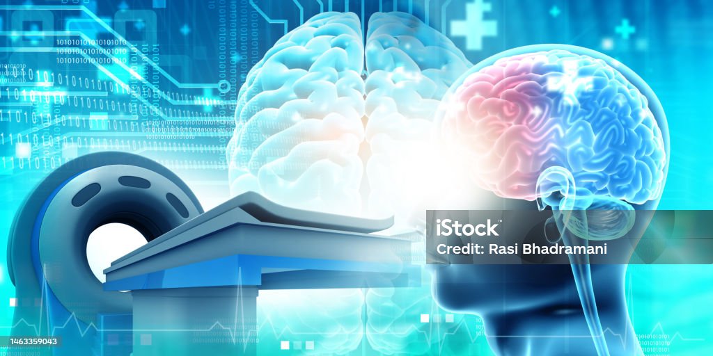 Ct Scanner With Human Head Anatomy Stock Photo Biology Diagrams