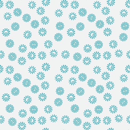 Vector seamless blue bacteria creative pattern or texture