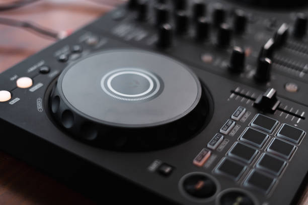 istock Close-up  dj controller and Sound mixing desk at home 1463362270