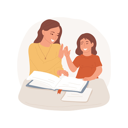 Praise the child isolated cartoon vector illustration. Little daughter giving high five to mom, mother praising the kid, personal growth, encouragement and motivation vector cartoon.