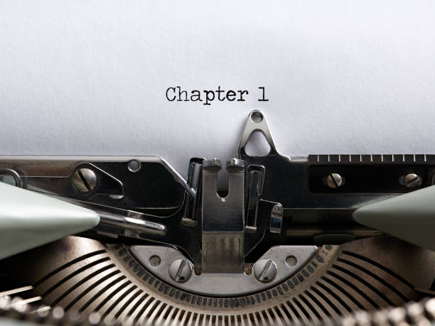 The word chapter 1 written with a vintage typewriter. Storytelling, book writing or authorship concept. The word chapter 1 written with a vintage typewriter. Storytelling, book writing or authorship concept. number machine stock pictures, royalty-free photos & images