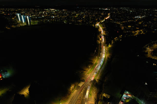 istock Aerial View of Illuminated City During Night 1463366249