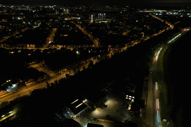 istock Aerial View of Illuminated City During Night 1463366251