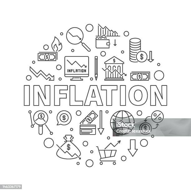 Medical Inflation Vector Inflation Vector Round Banner Hyperinflation Thin Line Vector ...