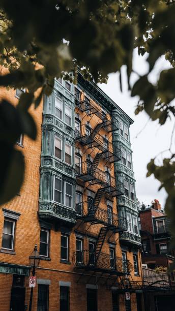 istock Beautiful view of a building from trees 1463374121