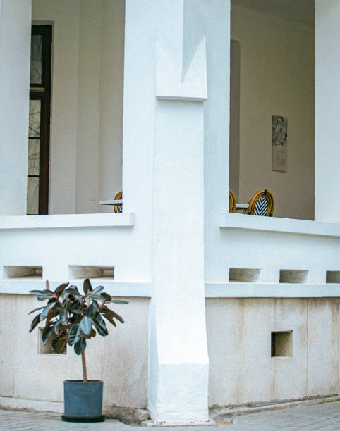 istock Vertical shot of a white building from outside 1463374432