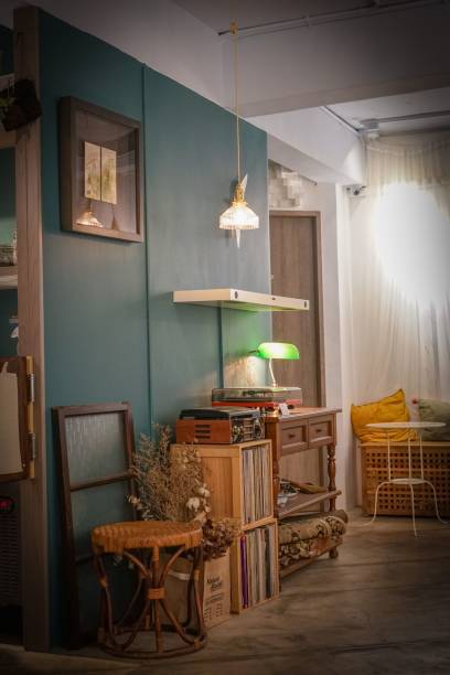 istock Vertical shot of an old vintage small cafe interior 1463374625