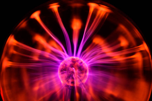 An abstract texture background of a plasma ball with black background