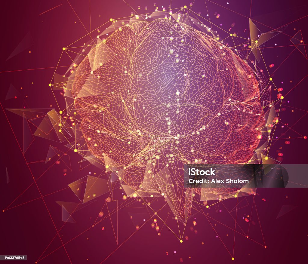Brain Cyber Code Threedimensional Vector Cyber Brain Neural Network Megadata Processing ...