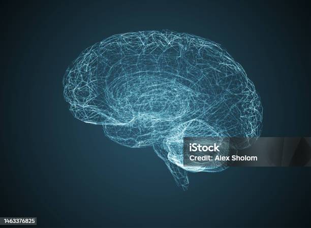 Dark Pattern Brain Threedimensional Brain On A Dark Background Stock Illustration ...