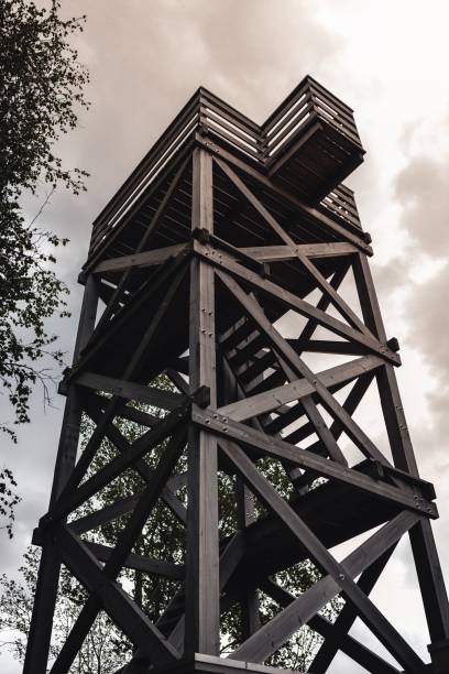 istock Vertical of an old and abandoned watch tower in Netherlands 1463377219