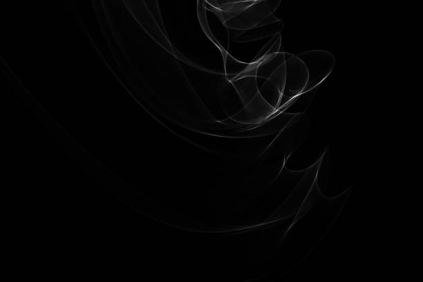 Some glowing abstract curved lines on black background