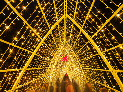 Iluminated Night Tent during Christmas
