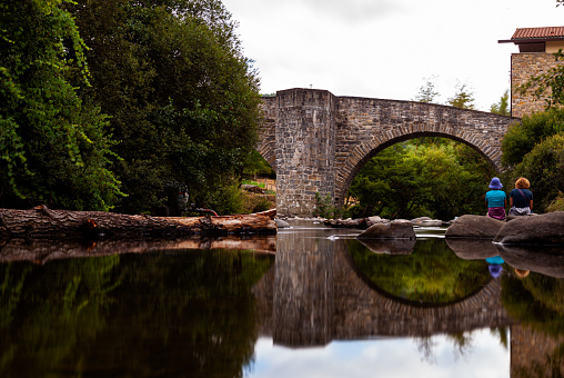 View of the bridge called Puente de la Rabia along the Pilgrim's way to Santiago Way of St. James