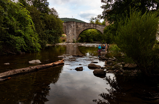 View of the bridge called Puente de la Rabia along the Pilgrim's way to Santiago Way of St. James