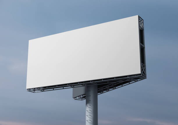 istock Mockup Outdoor billboard on blue sky background with copy space for your logo or graphic design, 3d rendering studio 1463385316