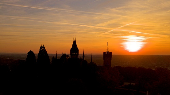 Where: Germany, Rhineland, Drachenburg  high above the Rhine river in the Siebengebirge
When: Winter 2021
What: Atmospheric view of Maus Castle on the Rhine
Who: Old castle on the Middle Rhine
Why: Historical castle with a lot of history