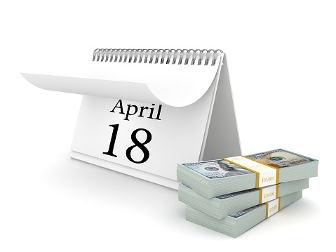 Tax day April 18 calendar
