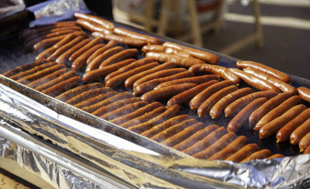 istock Grilled sausage on the street 1463389459