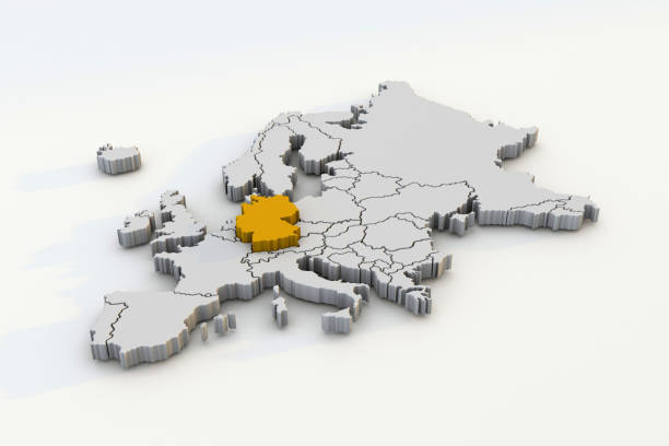 istock Europe map 3d render isolated with yellow Germany a European country 1463398632