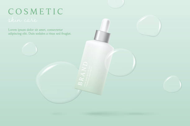 istock Skin care product and package  ads template on mint green background with essence. 1463409011