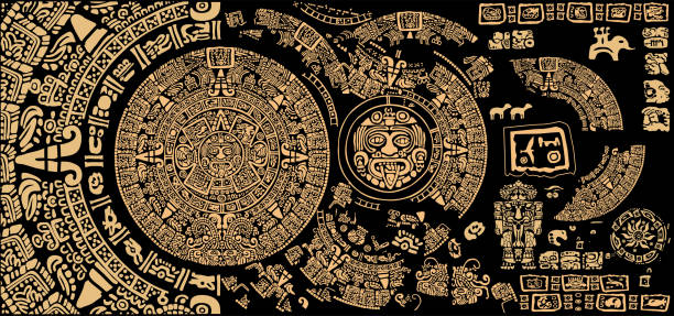 Background of signs and symbols of the ancient civilizations of America. Background of Maya and Toltec signs and patterns
Signs and symbols of the ancient civilizations of America. inca stock illustrations