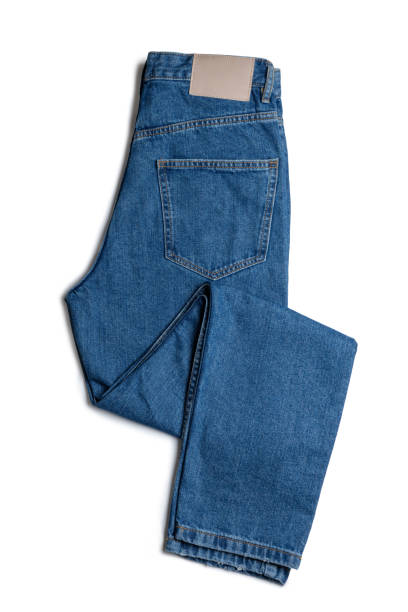 istock Blue jeans pants isolated on white background. 1463411127