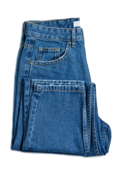 istock Blue jeans pants isolated on white background. 1463411147
