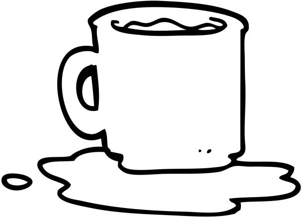 illustrations, cliparts, dessins animés et icônes de dessin au trait dessin de bande dessinée d’une tasse de thé renversée - the splits