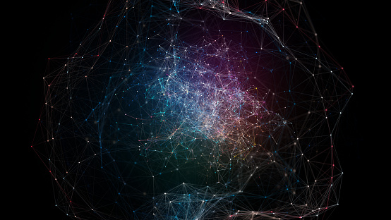 Digital network abstract background isolated on black