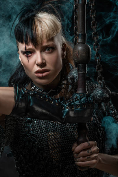 istock A Beautiful brunette Viking warrior witch woman 1463420565