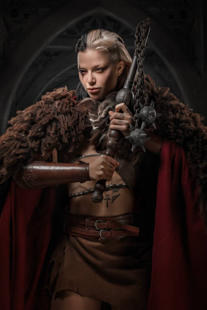 istock A Beautiful brunette Viking warrior witch woman 1463420572