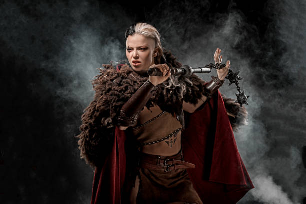 istock A Beautiful brunette Viking warrior witch woman 1463420581