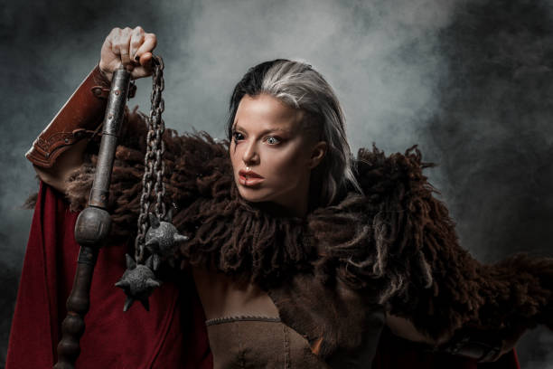 istock A Beautiful brunette Viking warrior witch woman 1463420615