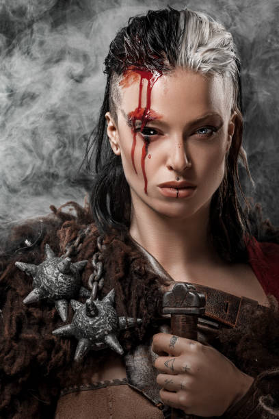 istock A Beautiful brunette Viking warrior witch woman 1463420631