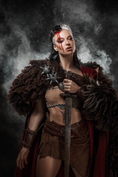istock A Beautiful brunette Viking warrior witch woman 1463420636