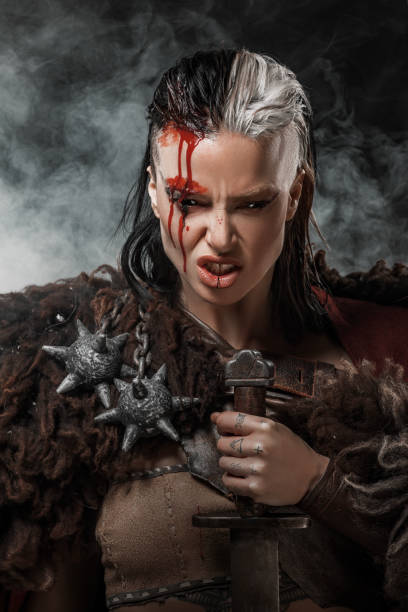 istock A Beautiful brunette Viking warrior witch woman 1463420655