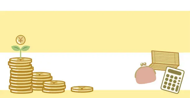 Vector illustration of This is a banner illustration of a household budget management image for growing assets.