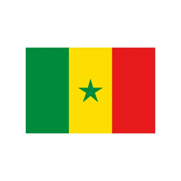 Vector illustration of Senegal flag. State flag. Flat style.