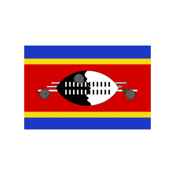 Vector illustration of Swaziland flag. State flag. Flat style.