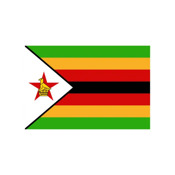 Vector illustration of Zimbabwe flag. State flag. Flat style.